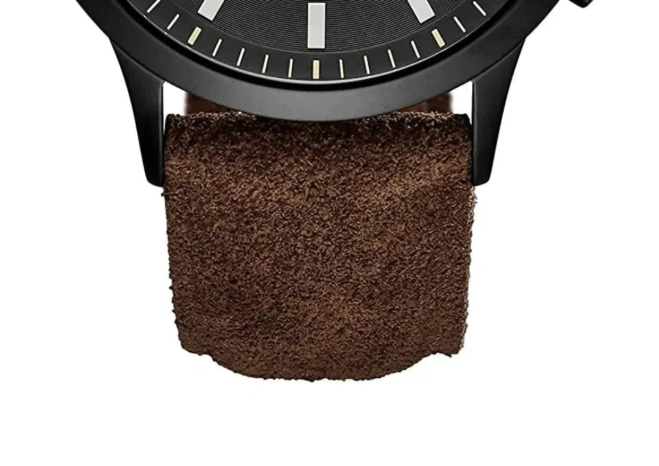 Emporio Armani Chronograph Black Dial Brown Leather Strap Watch For Men - AR11078 Watches Emporio Armani   