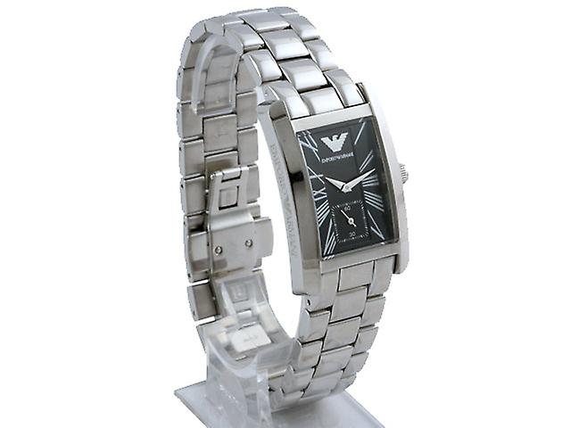 Emporio Armani Classic Black Dial Silver Stainless Steel Watch For Women - AR0157 Watches Emporio Armani   