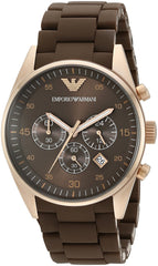 Emporio Armani Sport Chronograph Brown Dial Brown Stainless Steel Watch For Men - AR5890 Watches Emporio Armani   