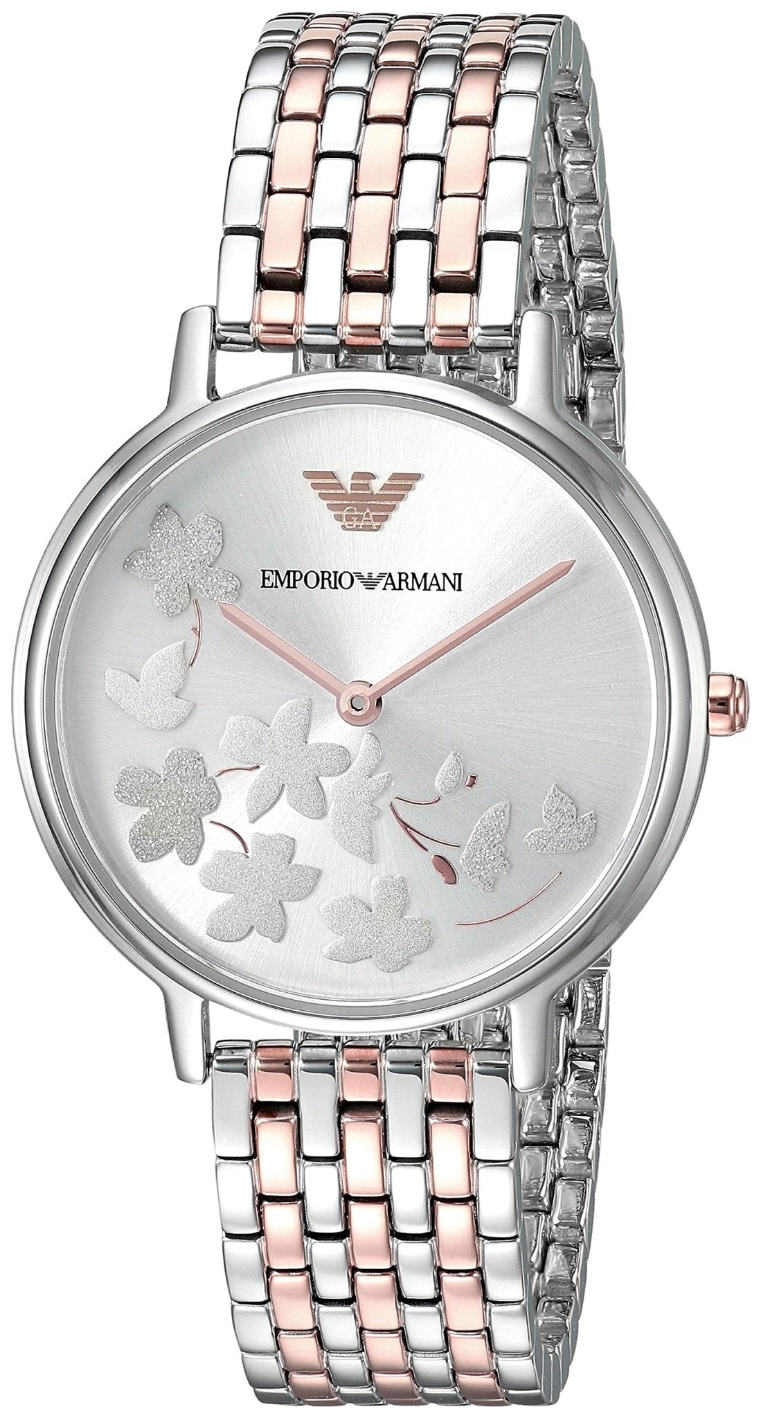 Emporio Armani Silver Sunray Dial Two-Tone Stainless Steel Strap Watch For Women - AR11113 Watches Emporio Armani   