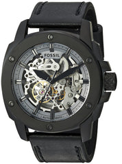 Fossil Modern Machine Automatic Skeleton Grey Dial Black Steel Strap Watch for Men - ME3134 Watches Fossil   
