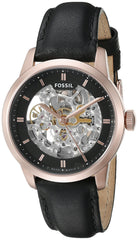 Fossil Townsman Automatic Skeleton Black Dial Black Leather Strap Watch for Men - ME3084 Watches Fossil   