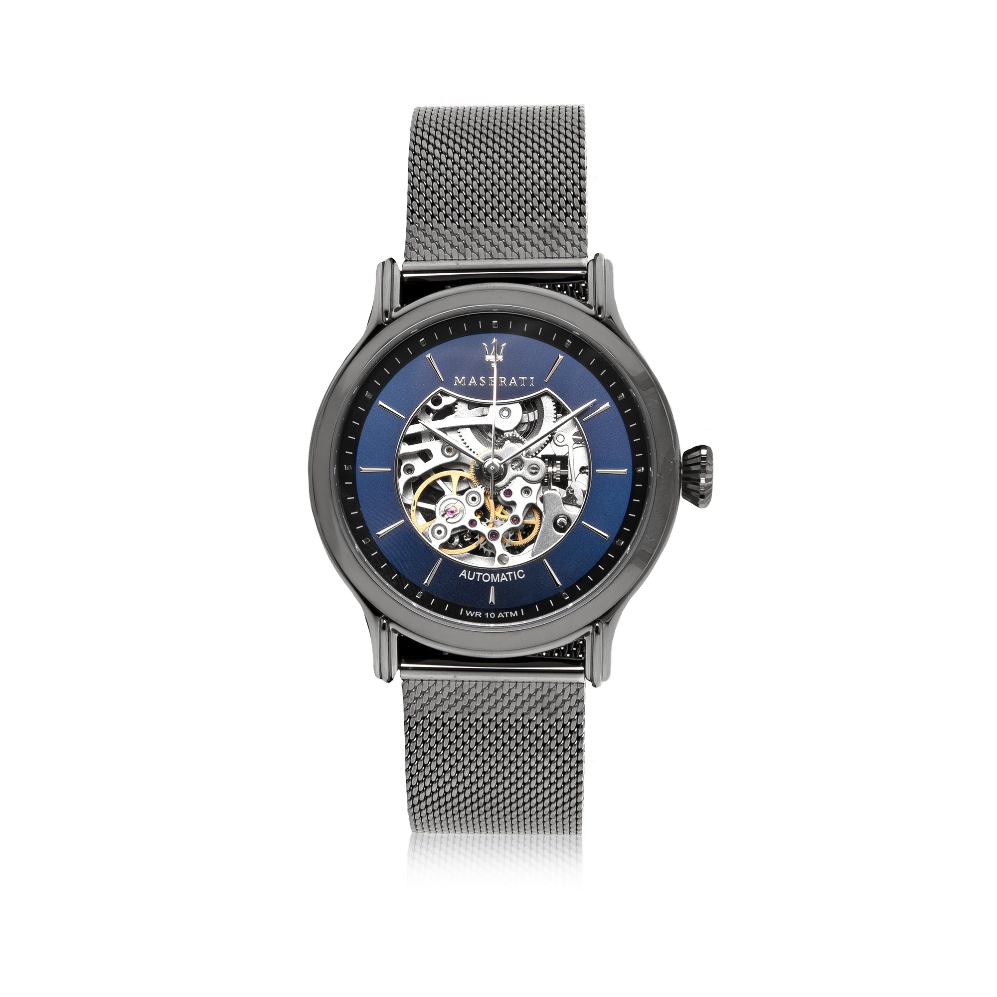 Maserati Epoca Automatic Skeleton Blue Dial Mesh Bracelet Watch For Men - R8823118002 Watches Maserati   