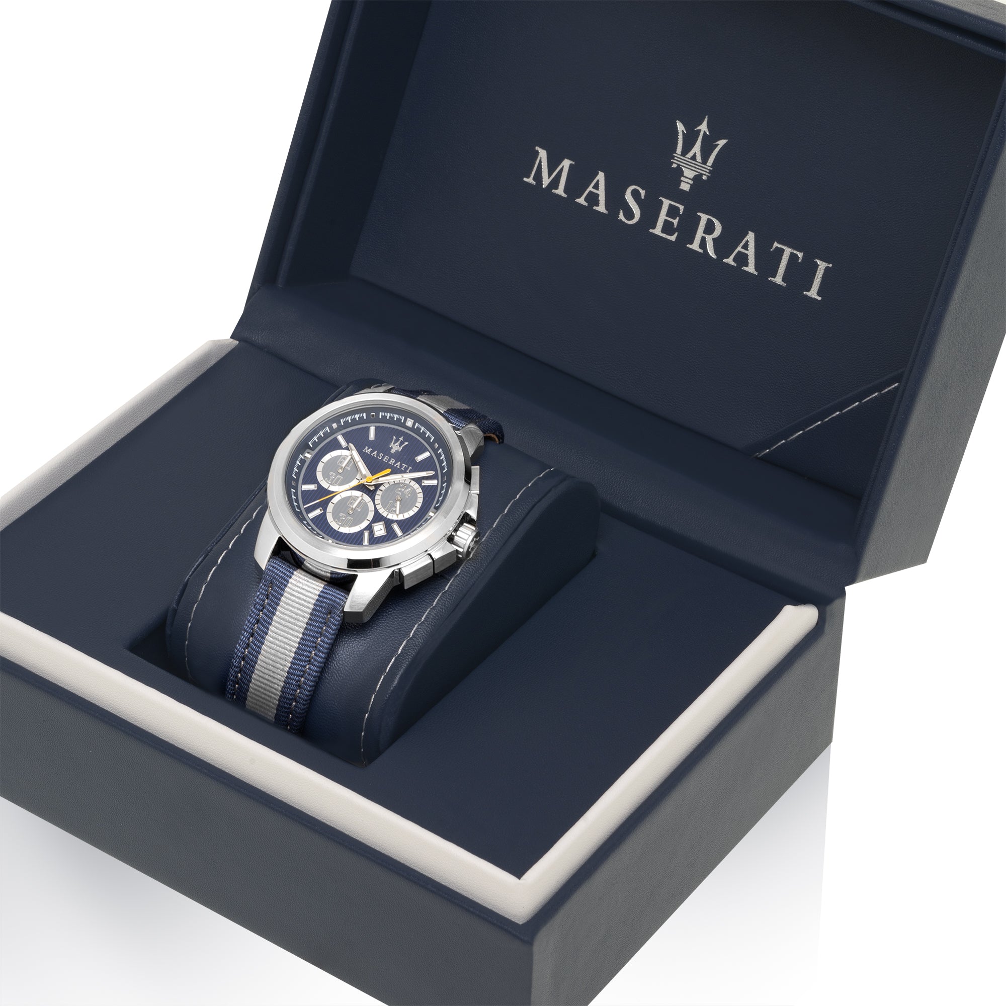 Maserati Royale 44mm Stainless Steel Fiber Strap Watch For Men - R8871637001 Watches Maserati   