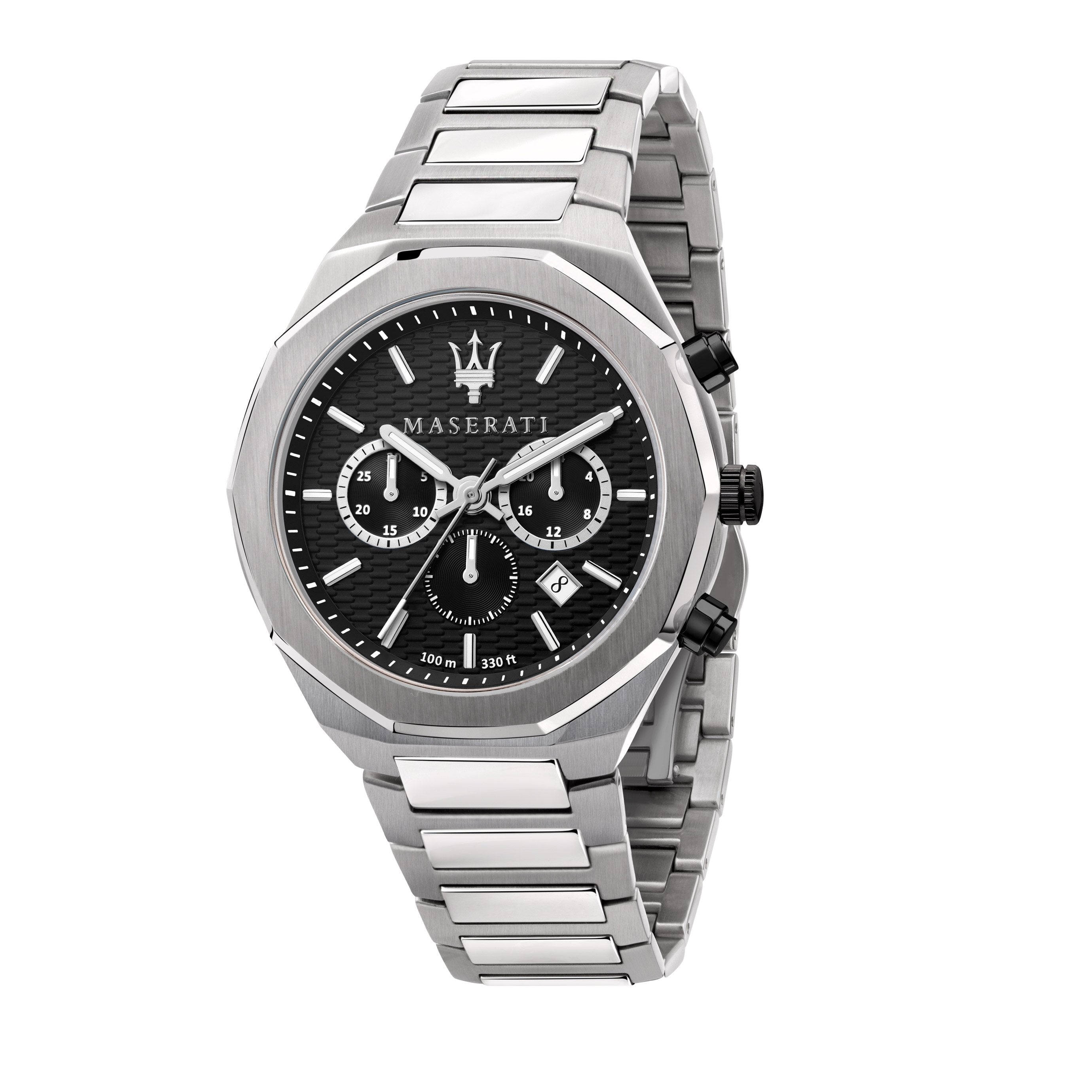 Maserati Stile Chronograph Black Dial Stainless Steel Watch For Men - R8873642004 Watches Maserati   