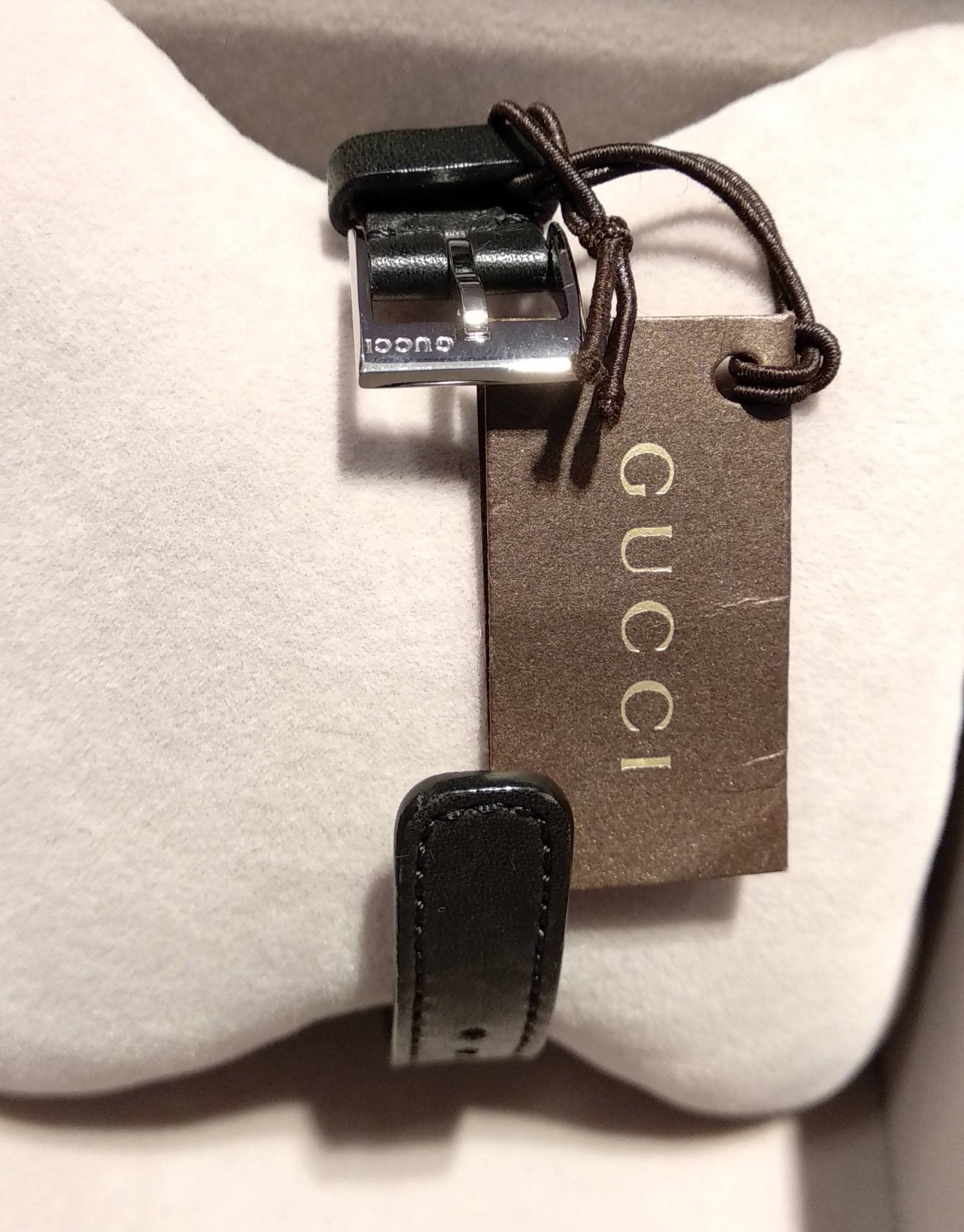 Gucci G Interlocking Black Dial Black Leather Strap Watch For Women - YA133501 Watches Gucci   