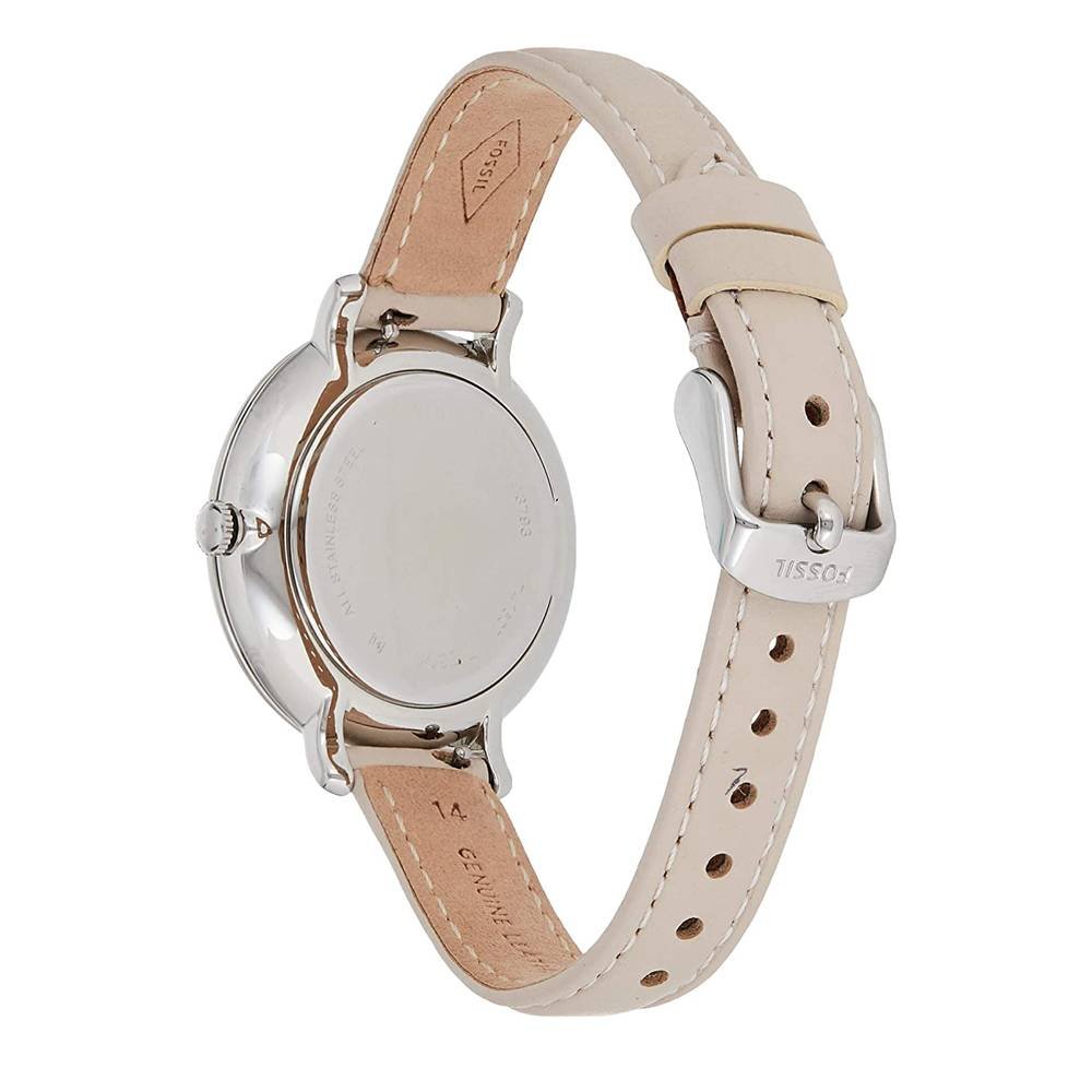 Fossil Jacqueline Beige Dial Pink Leather Strap Watch for Women - ES3793 Watches Fossil   