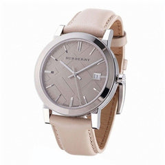 Burberry The City Silver Dial Beige Leather Strap Unisex Watch - BU9010 Watches Burberry   