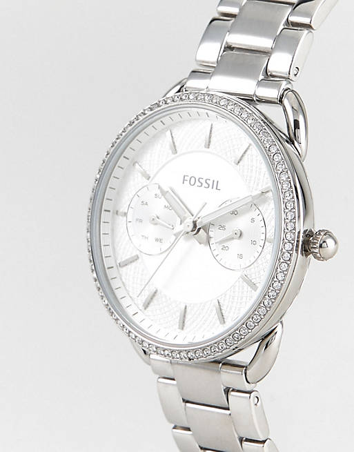 Fossil Tailor White Dial Silver Stainless Steel Strap Watch for Women - ES4262 Watches Fossil   