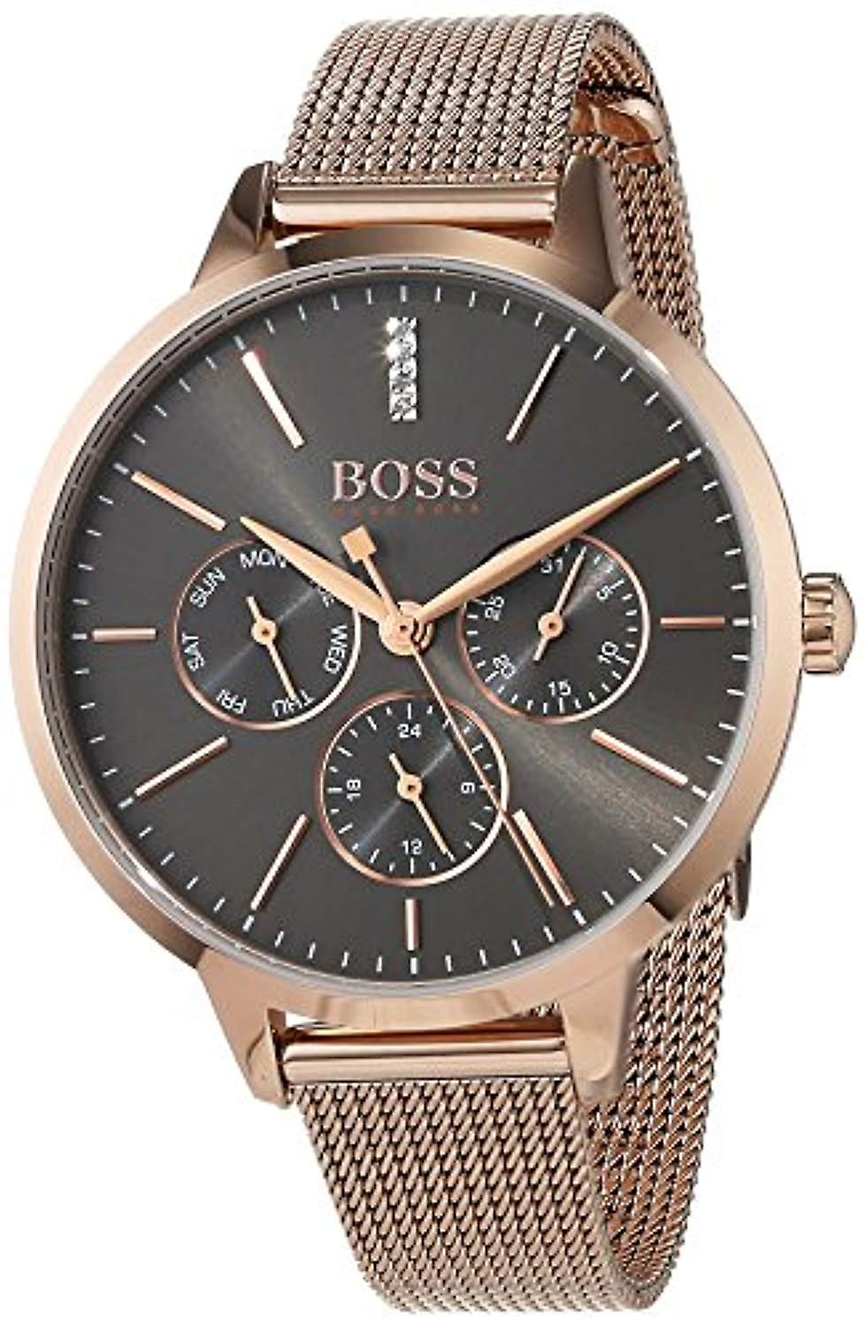 Hugo Boss Symphony Grey Dial Gold Mesh Bracelet Watch for Women - 1502424 Watches Hugo Boss   