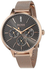 Hugo Boss Symphony Grey Dial Gold Mesh Bracelet Watch for Women - 1502424 Watches Hugo Boss   