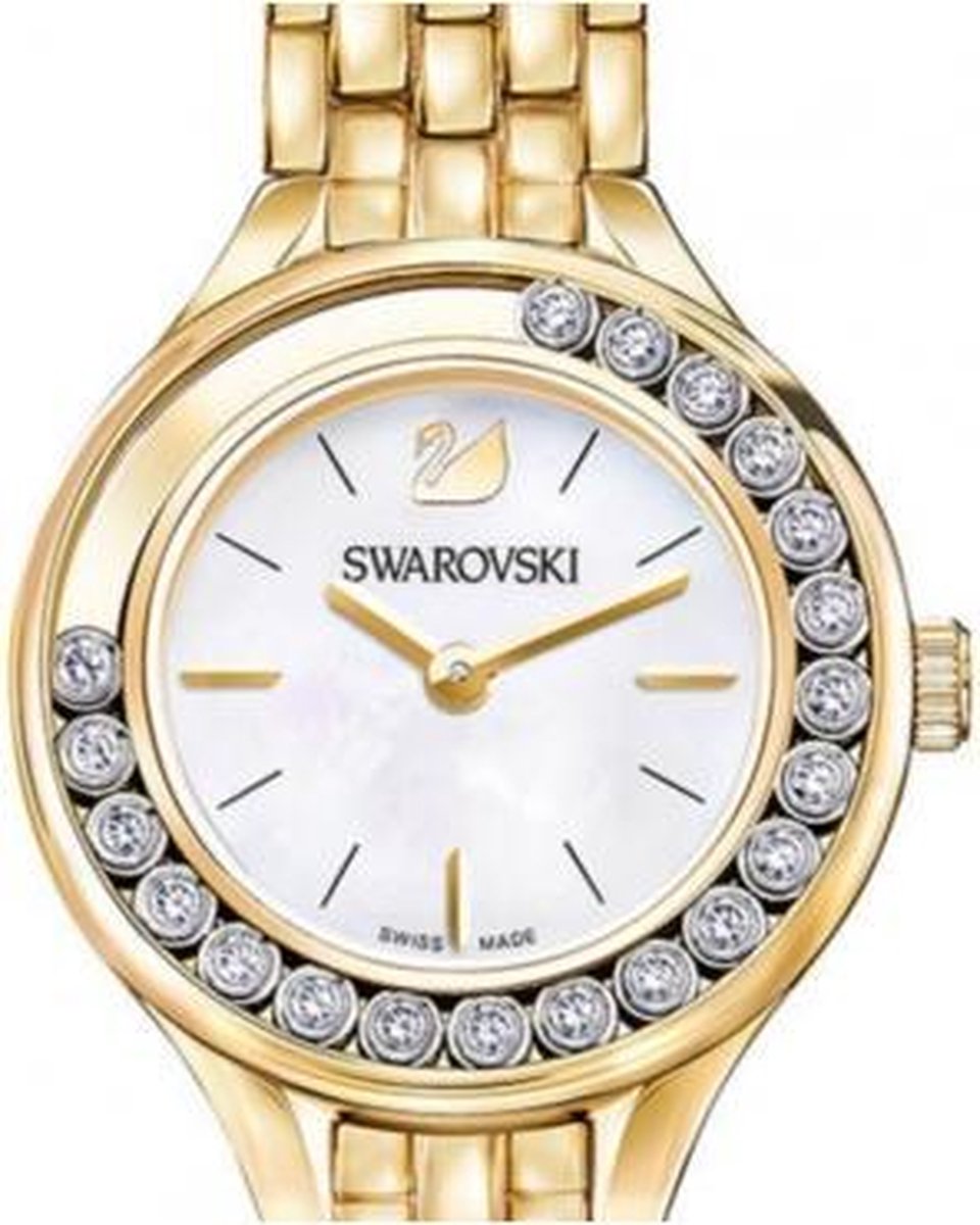 Swarovski Lovely Crystals White Dial Gold Steel Strap Watch for Women - 5242895 Watches Swarovski   