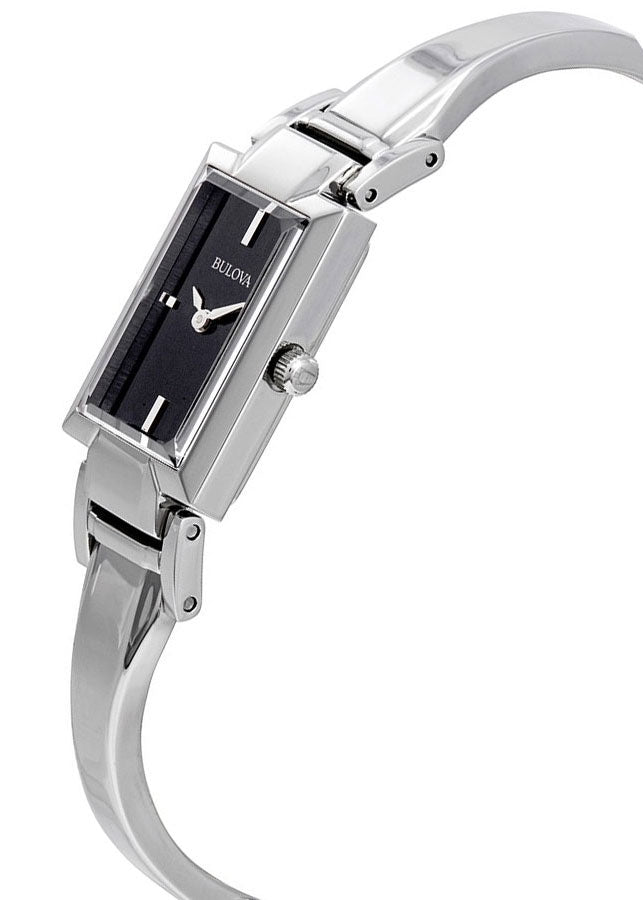 Bulova Classic Collection Black Dial Silver Steel Strap Watch for Women - 96L138 Watches Bulova   