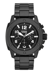 Fossil Machine Chronograph Black Dial Black Steel Strap Watch for Men - FS4927 Watches Fossil   