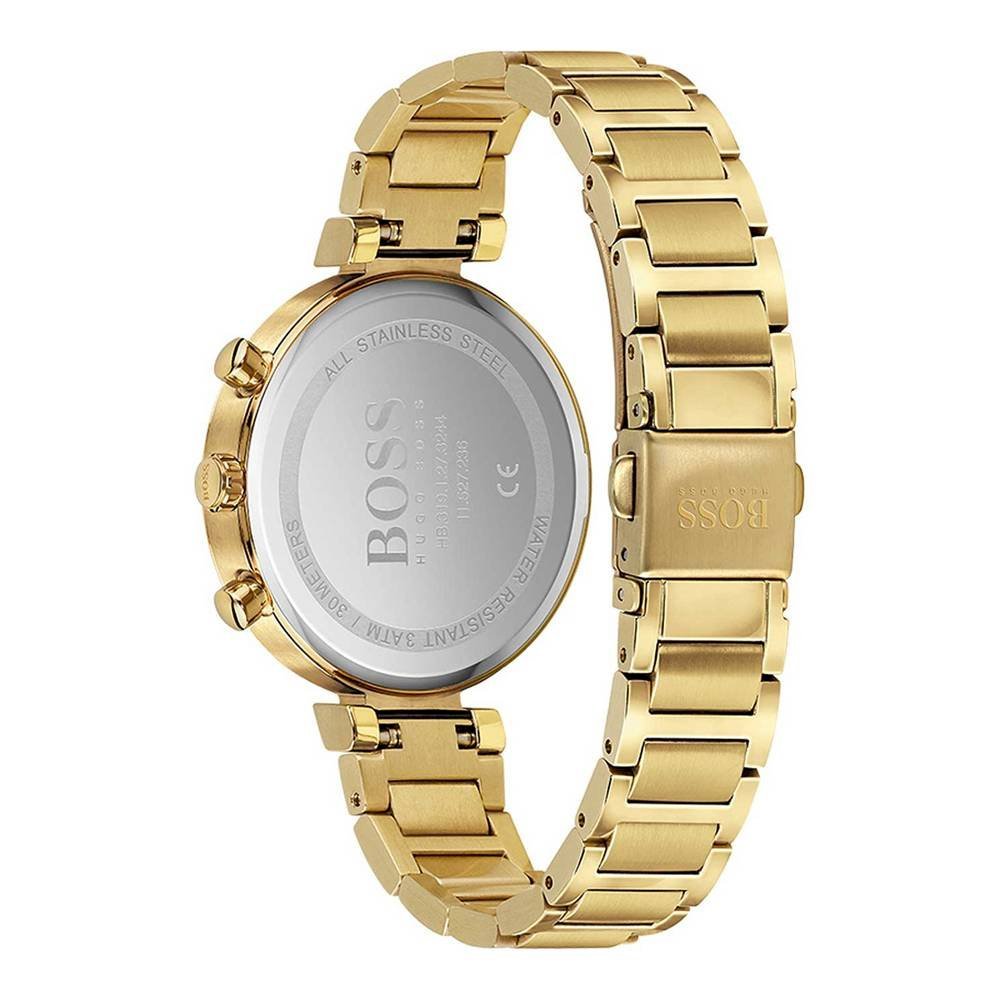 Hugo Boss Flawless Gold Dial Gold Steel Strap Watch for Women - 1502532 Watches Hugo Boss   