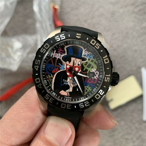 Tag Heuer Formula 1 Alec Monopoly Special Edition Black Rubber Strap Watch for Men - WAZ1117.FT8023 Watches Tag Heuer   