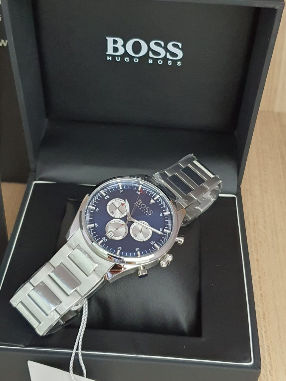 Hugo Boss Pioneer Blue Dial Silver Steel Strap Watch for Men - 1513713 Watches Hugo Boss   