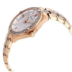 Bulova Crystal Collection Silver Dial Rose Gold Steel Strap Watch for Women - 98L229 Watches Bulova   