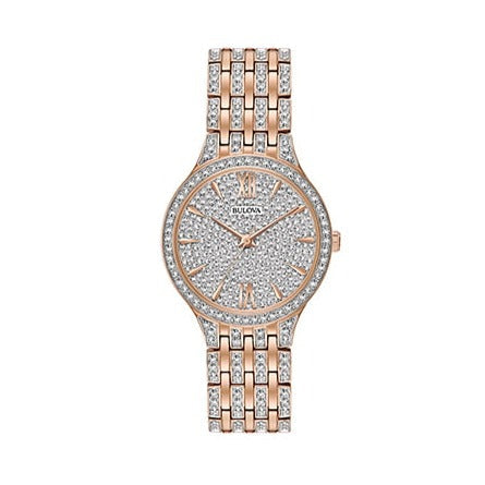 Bulova Crystal Collection Silver Crystals Dial Two Tone Steel Strap Watch for Women - 98L235 Watches Bulova   