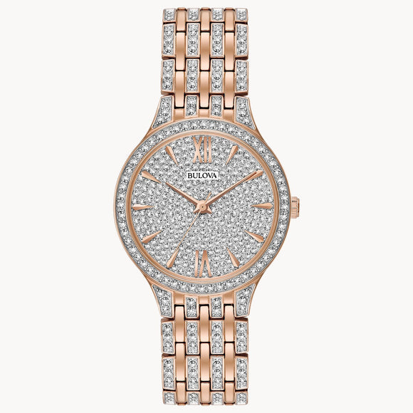 Bulova Crystal Collection Silver Crystals Dial Two Tone Steel Strap Watch for Women - 98L235 Watches Bulova   