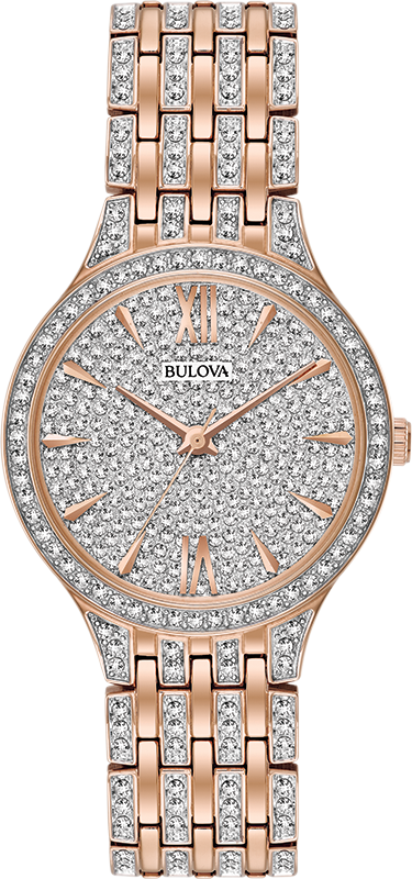 Bulova Crystal Collection Silver Crystals Dial Two Tone Steel Strap Watch for Women - 98L235 Watches Bulova   