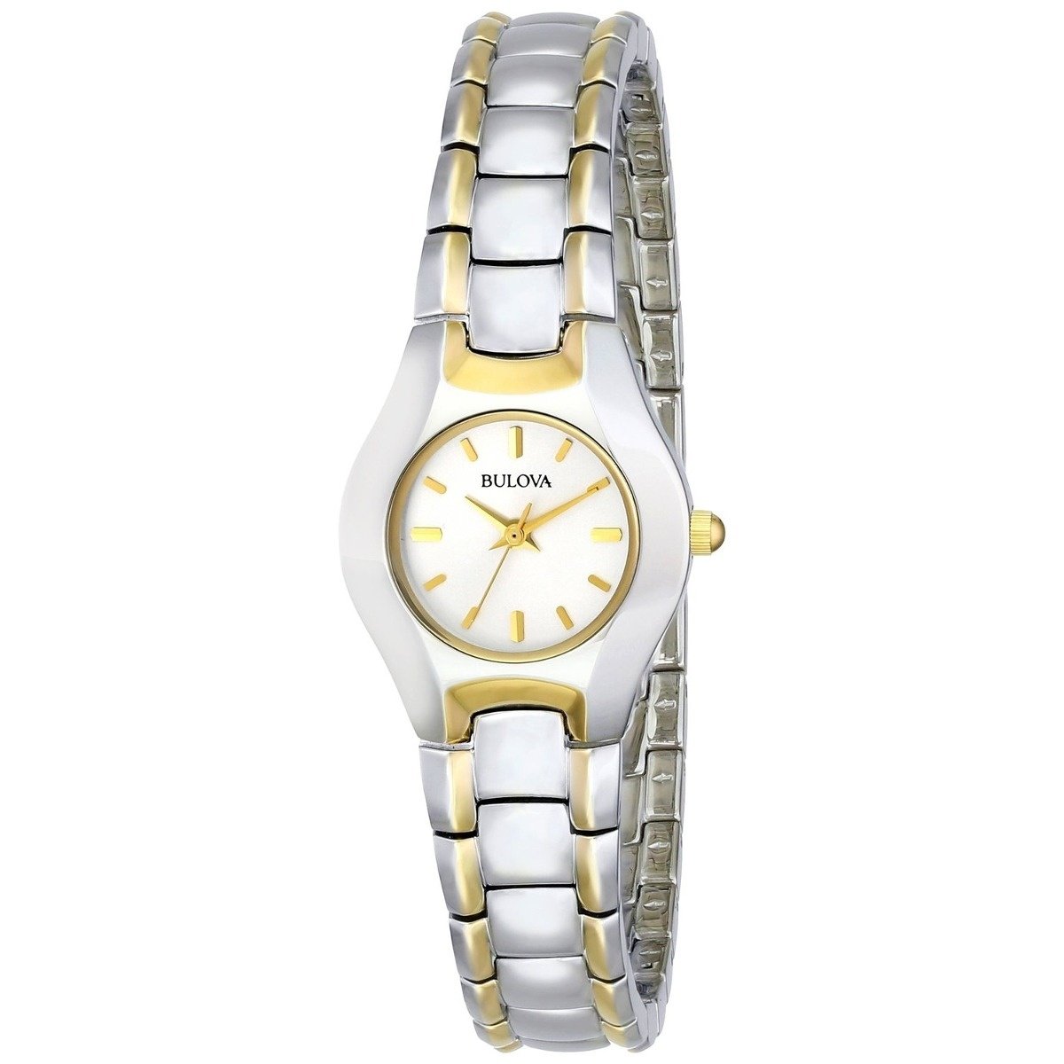 Bulova Classic White Dial Two Tone Steel Strap Watch for Women - 98T84 Watches Bulova   