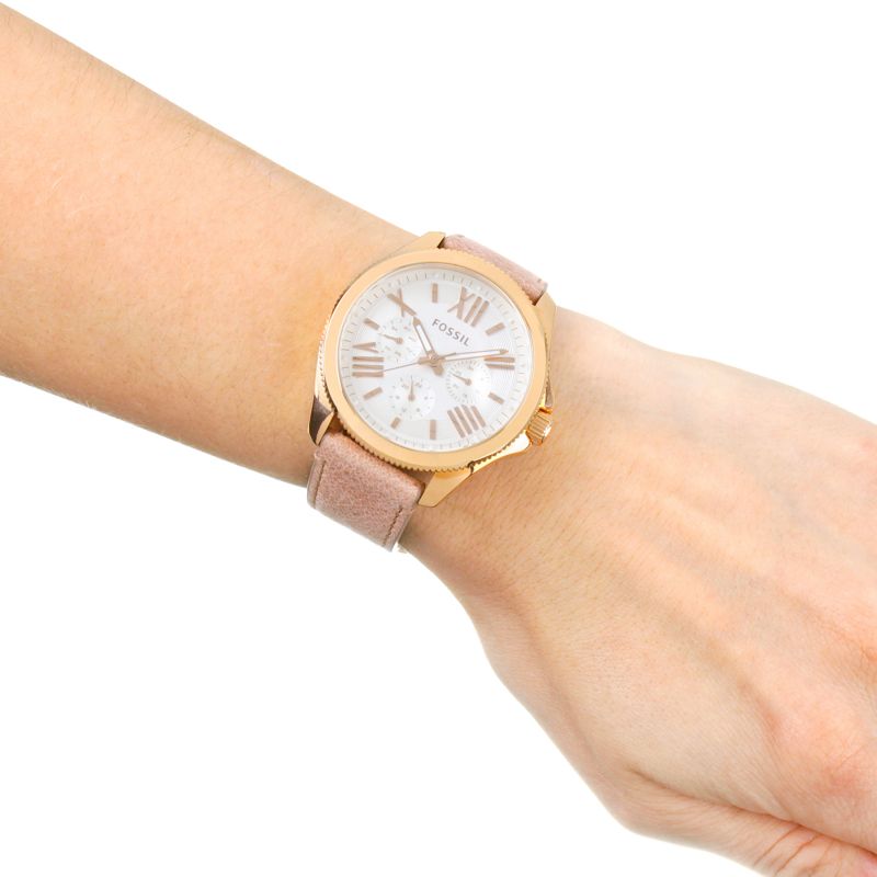 Fossil Cecile White Dial Sand Leather Strap Watch for Women - AM4532 Watches Fossil   