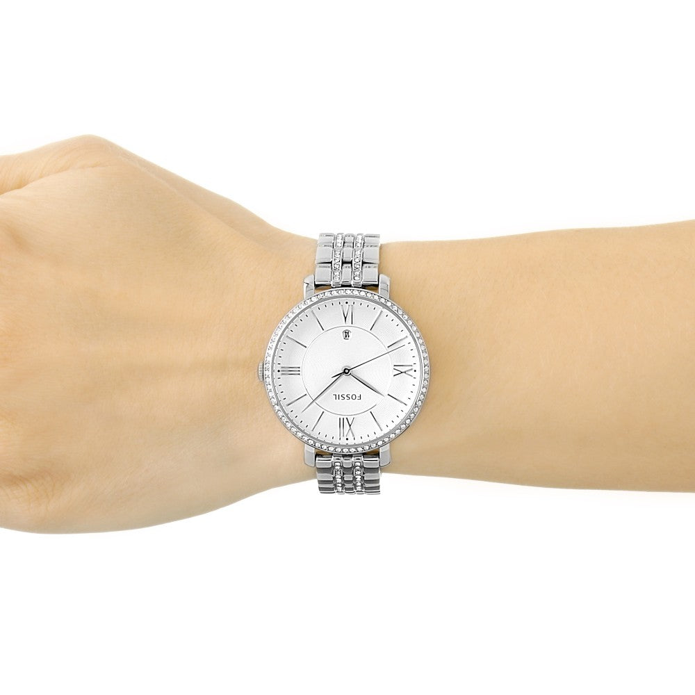 Fossil Jacqueline White Dial Silver Steel Strap Watch for Women - ES3545 Watches Fossil   