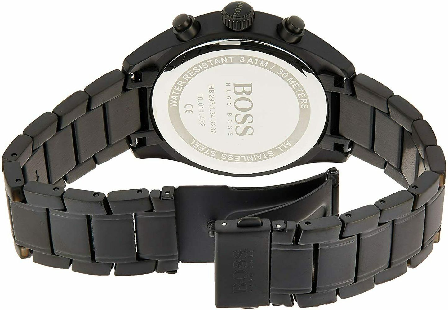 Hugo Boss Grand Prix Black Dial Black Steel Strap Watch for Men - 1513676 Watches Hugo Boss   