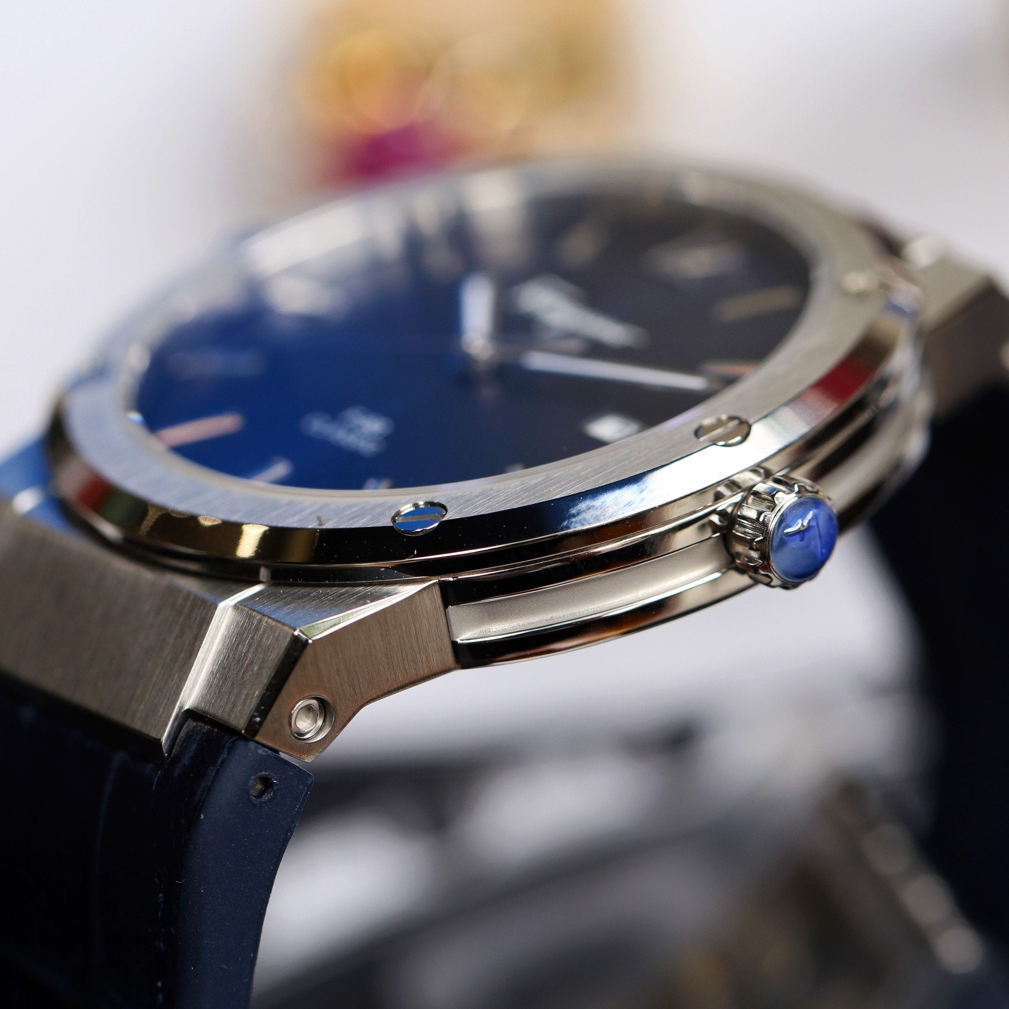 Salvatore Ferragamo F-80 Classic Blue Dial Blue Leather Strap Watch for Men - SFDT00319 Watches Salvatore Ferragamo   