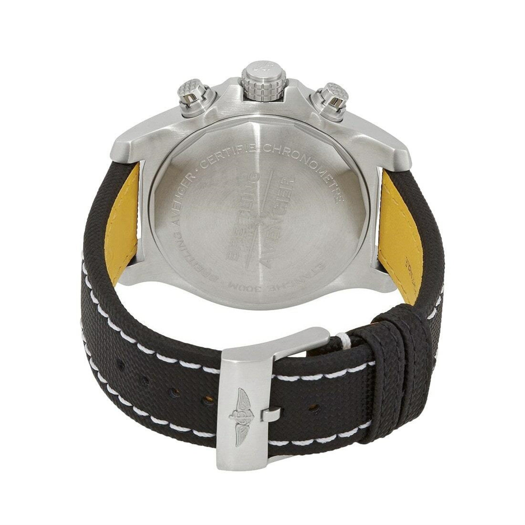 Breitling Avenger Chronograph 45mm Black Dial Black Leather Strap Watch for Men - A13317101B1X1 Watches Breitling   