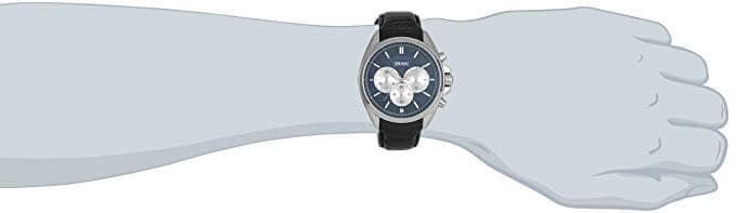 Hugo Boss Driver Blue Dial Black Leather Strap Watch for Men - 1512882 Watches Hugo Boss   