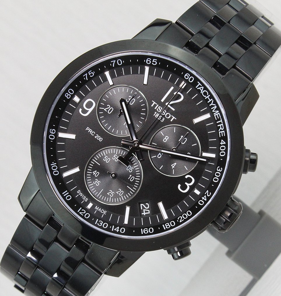 Tissot PRC 200 Chronograph Black Dial Black Stainless Steel Watch For Men - T114.417.33.057.00 Watches Tissot   
