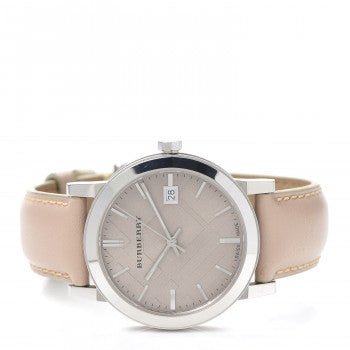 Burberry The City Silver Dial Beige Leather Strap Unisex Watch - BU9010 Watches Burberry   