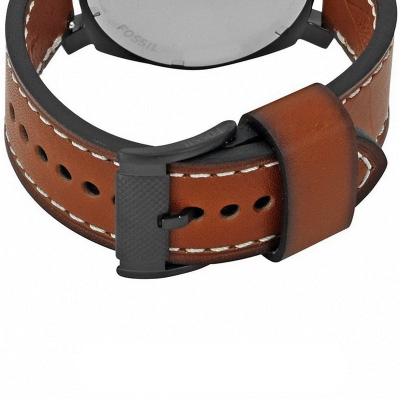 Fossil Machine Chronograph Black Dial Brown Leather Strap Watch for Men - FS5234 Watches Fossil   