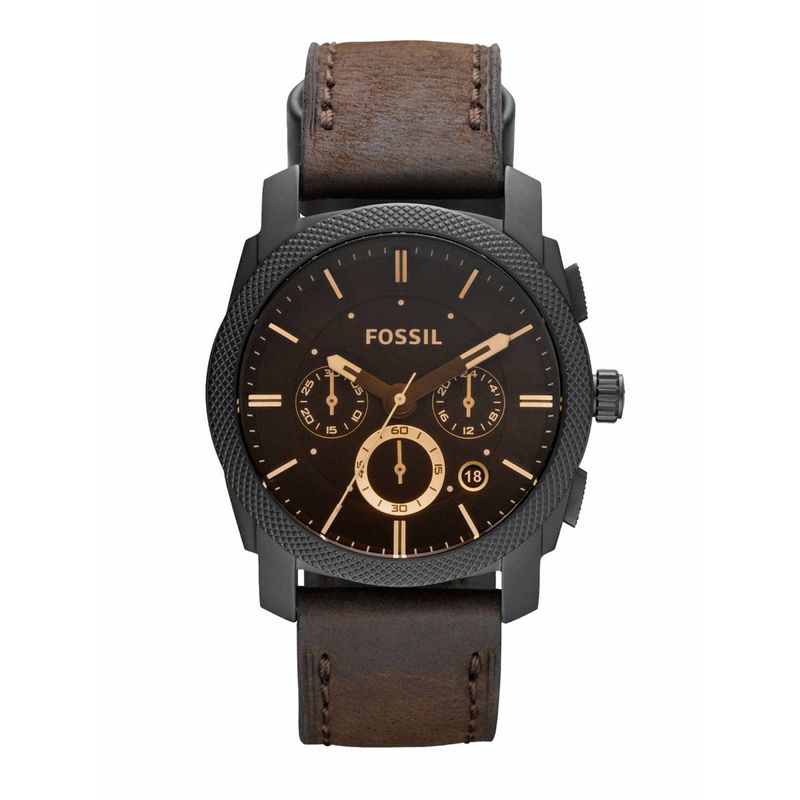 Fossil Machine Flight Chronograph Brown Dial Brown Leather Strap Watch for Men - FS4656 Watches Fossil   