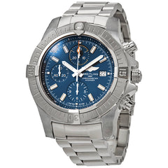 Breitling Avenger Chronograph 45mm Blue Dial Silver Steel Strap Watch for Men - A13317101C1A1 Watches Breitling   