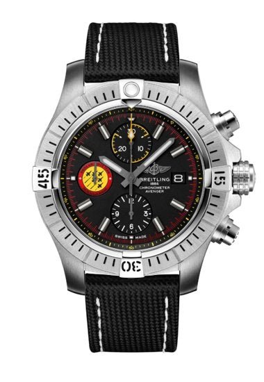 Breitling Avenger Chronograph 45mm Swiss Air Force Team Black Dial Black Nylon Strap Watch for Men - A133171A1B1X1 Watches Breitling   