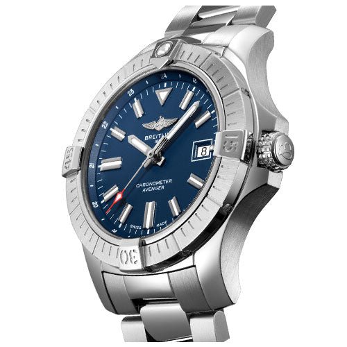 Breitling Avenger Automatic 43mm Blue Dial Silver Steel Strap Watch for Men - A17318101C1A1 Watches Breitling   