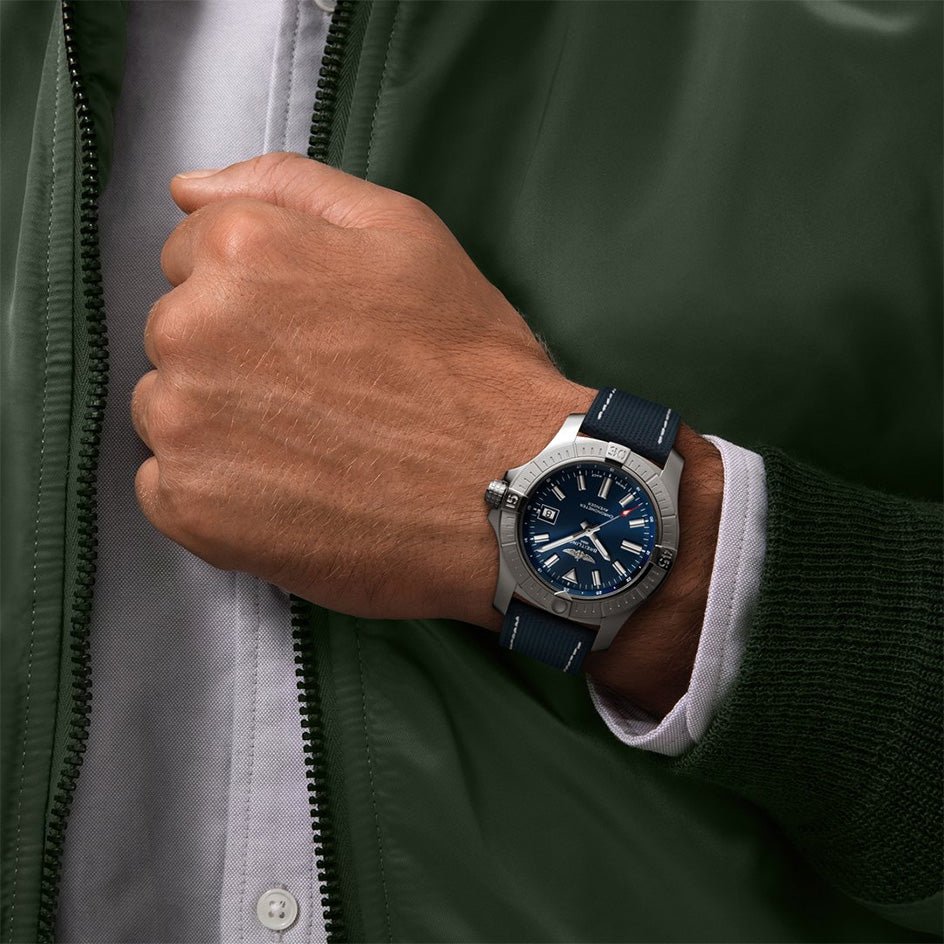 Breitling Avenger Automatic 43mm Blue Dial Blue Nylon Strap Watch for Men - A17318101C1X2 Watches Breitling   
