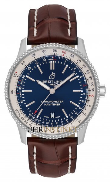 Breitling Navitimer 1 Automatic 41mm Blue Dial Brown Leather Strap Mens Watch - A17326211C1P1 Watches Breitling   