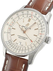 Breitling Navitimer 1 Automatic 41mm White Dial Brown Leather Strap Mens Watch - A17326211G1P1 Watches Breitling   