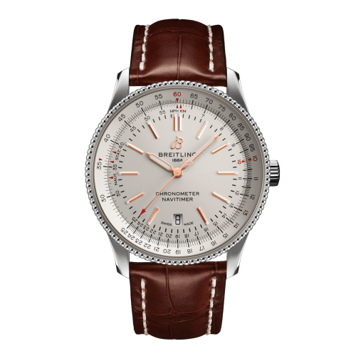 Breitling Navitimer 1 Automatic 41mm White Dial Brown Leather Strap Mens Watch - U17326241G1P2 Watches Breitling   