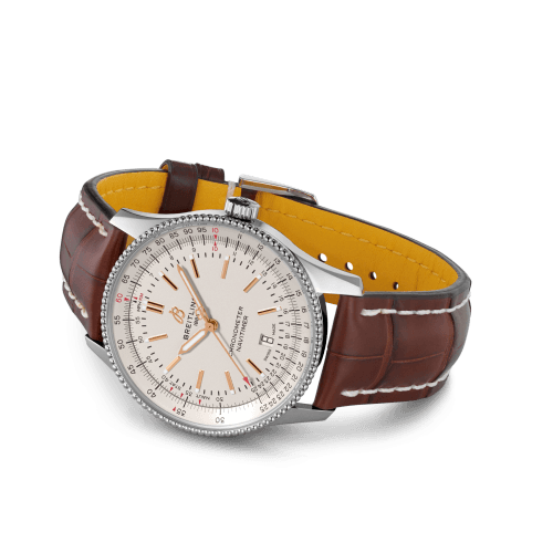 Breitling Navitimer 1 Automatic 41mm White Dial Brown Leather Strap Mens Watch - U17326241G1P2 Watches Breitling   