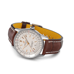 Breitling Navitimer 1 Automatic 41mm White Dial Brown Leather Strap Mens Watch - U17326241G1P2 Watches Breitling   