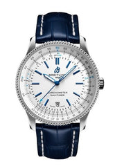 Breitling Navitimer Automatic 41mm White Dial Blue Leather Strap Watch for Men - A173263A1G1P1 Watches Breitling   