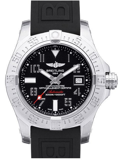 Breitling Avenger II Seawolf Stainless Steel 45mm Black Rubber Strap Mens Watch - A1733110/BC31/153S Watches Breitling   