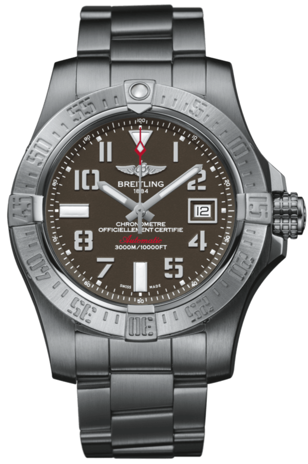 Breitling Avenger II Seawolf 45mm Grey Dial Silver Steel Strap Mens Watch - A1733110/F563 Watches Breitling   