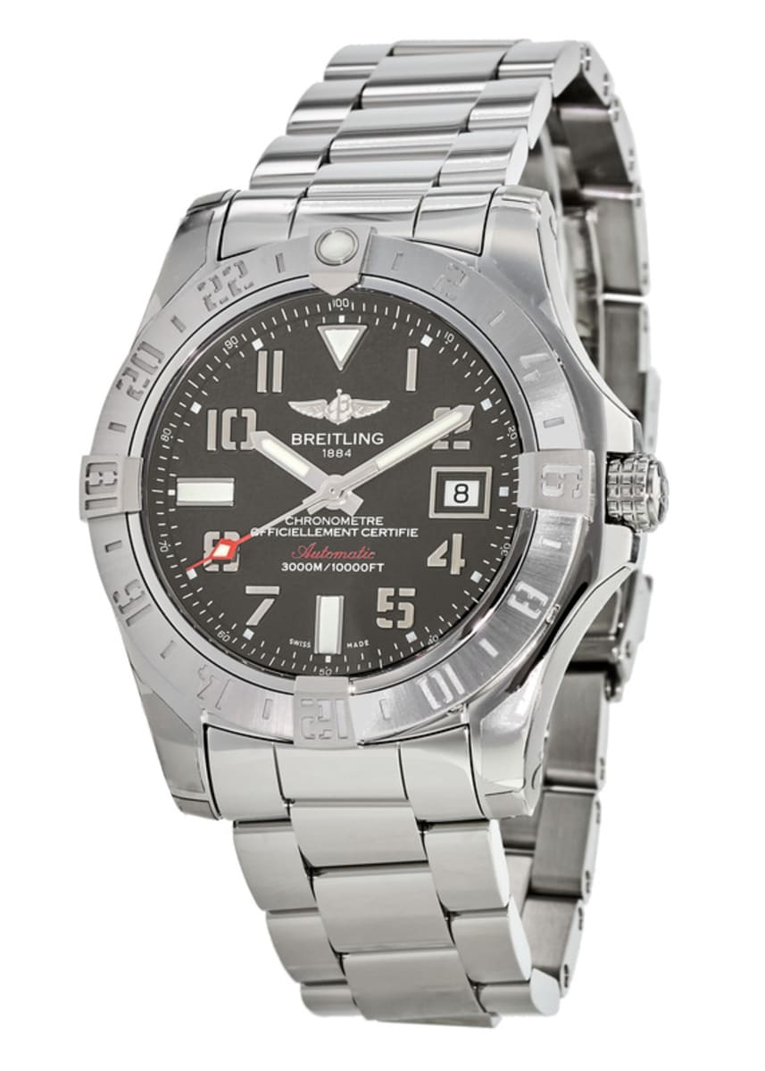 Breitling Avenger II Seawolf 45mm Grey Dial Silver Steel Strap Mens Watch - A1733110/F563 Watches Breitling   