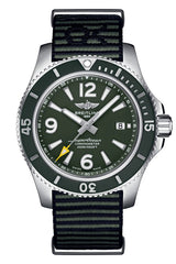 Breitling Superocean Automatic 44mm Outerknown Green Dial Green Nylon Strap Watch for Men - A17367A11L1W1 Watches Breitling   